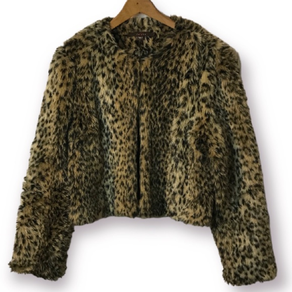 FEVER FAUX FUR CHEETAH PRINT JACKET